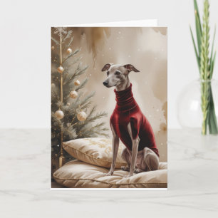 Greyhound Dog Christmas Greeting Card