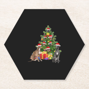Greyhound dog Christmas Tree Essential T-Shirt Paper Coaster