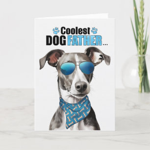Greyhound Dog Coolest Dad Father's Day Holiday Card