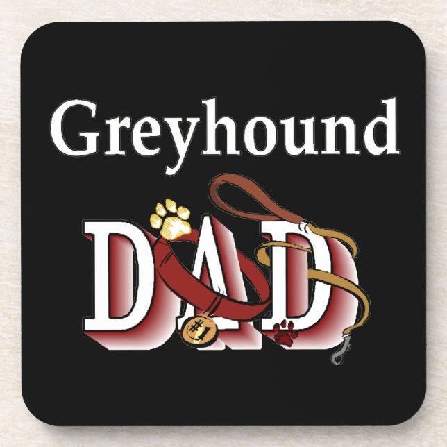 Greyhound Dog Dad Coaster (Front)