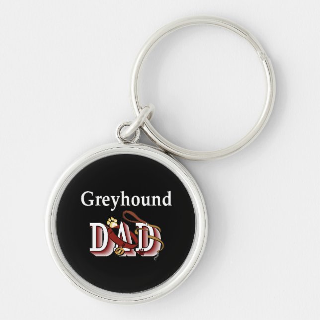 Greyhound Dog Dad Key Ring (Front)