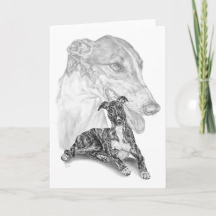 Greyhound Dog Drawing by Kelli Swan Card