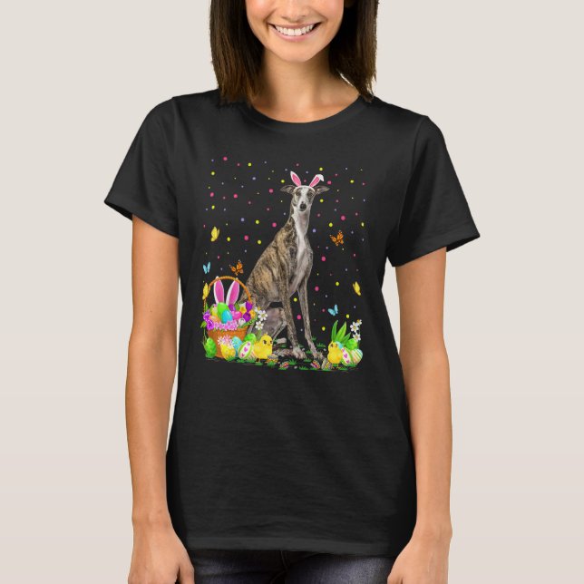Greyhound Dog Easter Egg Hunting Greyhound Easter  T-Shirt (Front)