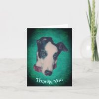 Greyhound Dog Face Thank You Card