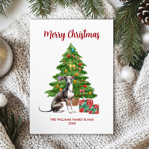 Greyhound Dog Family Christmas Holiday Card