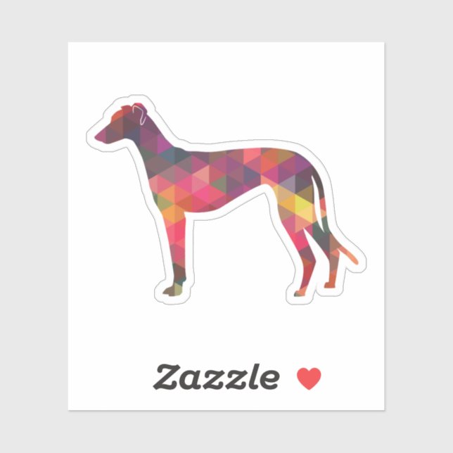 Greyhound Dog Geometric Pattern Silhouette Multi (Sheet)