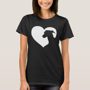 Greyhound Dog Heart Silhouette  Greyhound T-Shirt