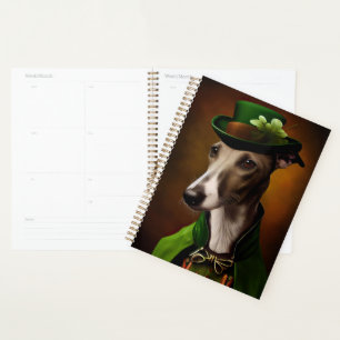 Greyhound Dog in St. Patrick's Day Dress Planner