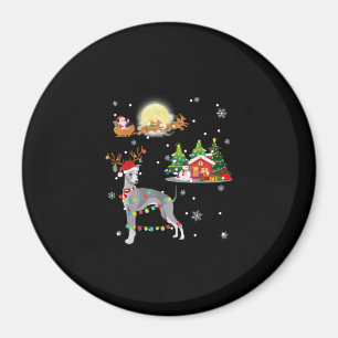 Greyhound Dog Light Christmas Reindeer Tree Xmas G Magnet