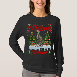 Greyhound Dog Lights Xmas Tree Santa Greyhound Chr T-Shirt