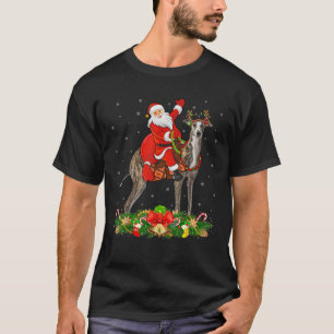 Greyhound Dog Lover Funny Santa Riding Greyhound C T-Shirt