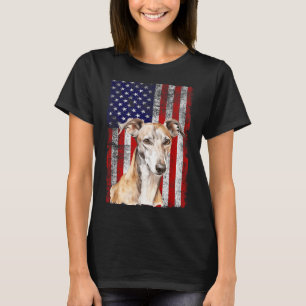 Greyhound Dog Lover US Flag 4th of July Patriotic T-Shirt