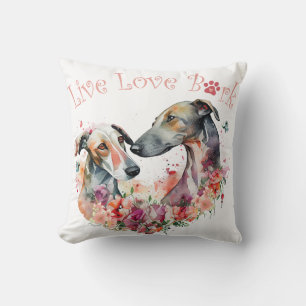 Greyhound Dog Mum Floral Cushion