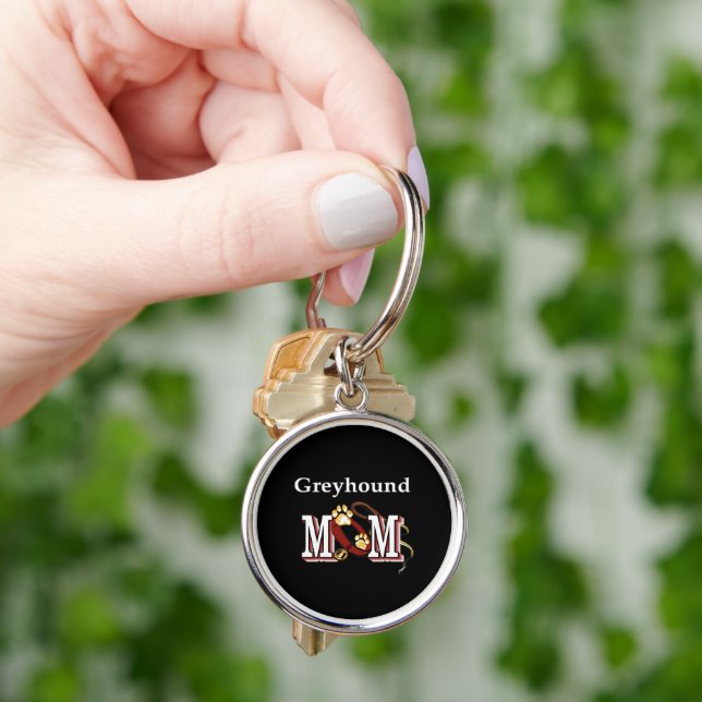 Greyhound Dog Mum Gifts Key Ring (Hand)