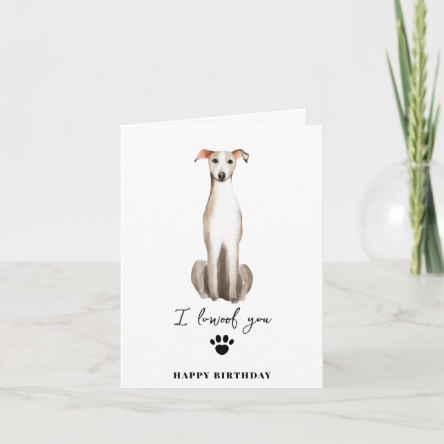 Greyhound Dog Mum Puppy Pets Paw Birthday Card (Front)