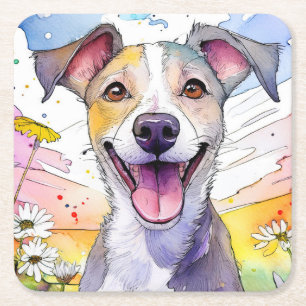 Greyhound Dog Paper Coaster