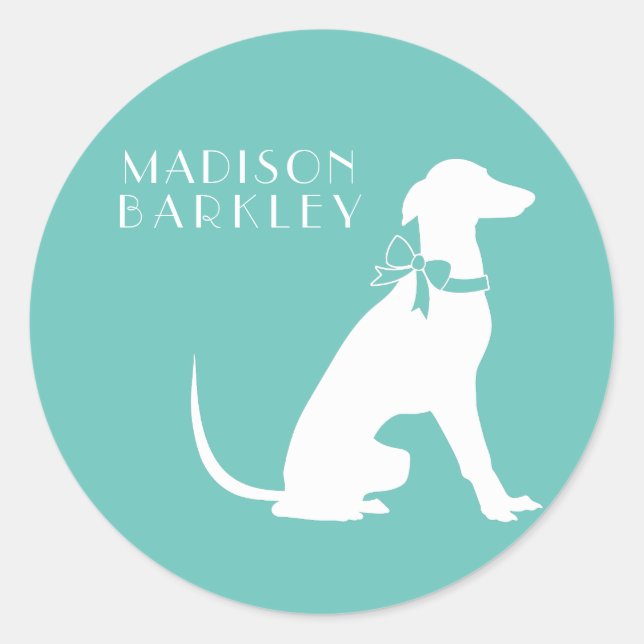 Greyhound Dog Puppy Classic Round Sticker (Front)