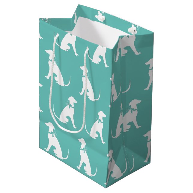 Greyhound Dog Puppy Medium Gift Bag (Front Angled)