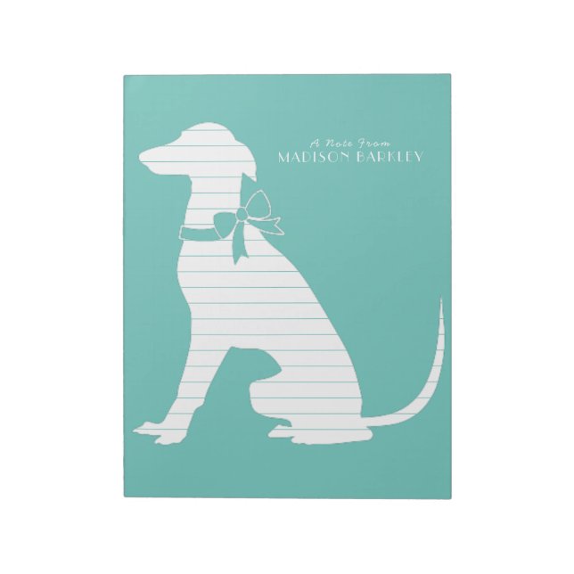 Greyhound Dog Puppy Notepad (Rotated)