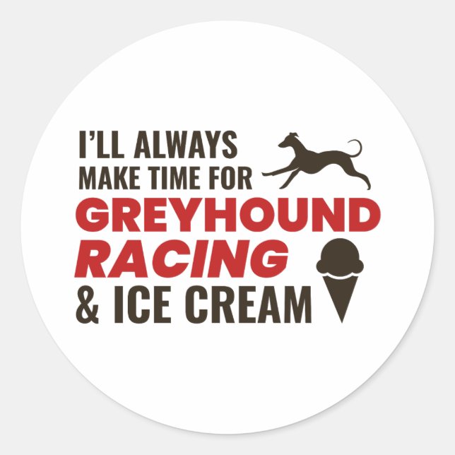Greyhound Dog Racing Pet Race Animal Racer Classic Round Sticker (Front)