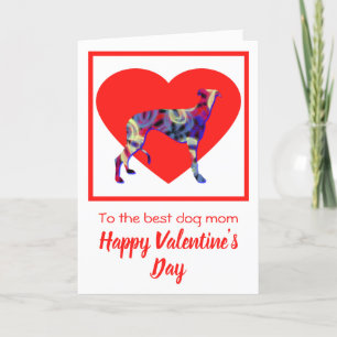 Greyhound Dog Red Valentine’s Day Greeting Card