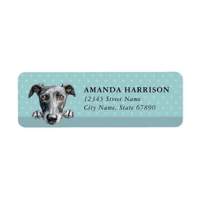 Greyhound Dog Return Address Labels (Front)