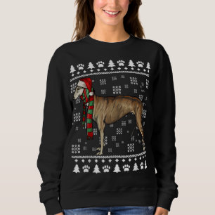 Greyhound Dog Santa Hat Xmas Ugly Christmas Sweatshirt