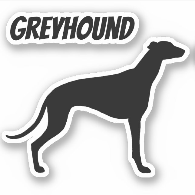 Greyhound Dog Silhouette Cool Canine Vinyl Sticker (Front)