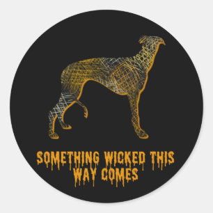 Greyhound Dog Silhouette Fun Halloween Classic Round Sticker