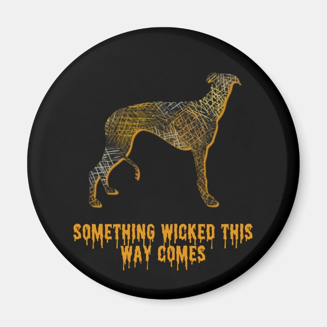 Greyhound Dog Silhouette Fun Halloween Magnet (Front)