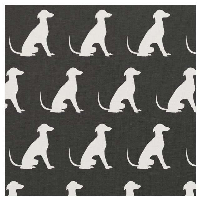 Greyhound Dog Silhouette Pet Fabric (Close Up)