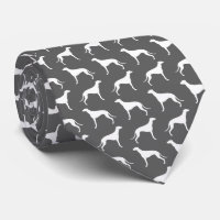 Greyhound Dog Silhouettes Pattern Grey and White