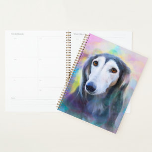 Greyhound Dog Watercolour Art Painting Planner