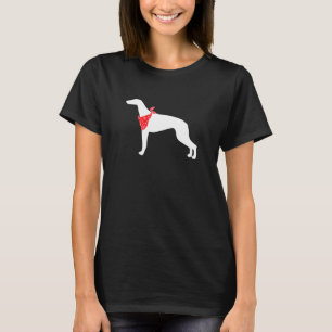 Greyhound Dog Wearing Red Bandana T-Shirt