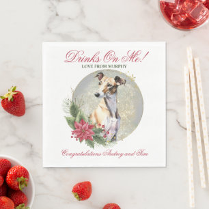 Greyhound Dog Wedding Napkins With Dog Photo