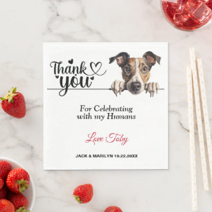 Greyhound Dog Wedding Napkins with Photo
