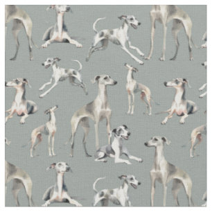 Greyhound Dog Wippets and Lurcher Dogs Fabric