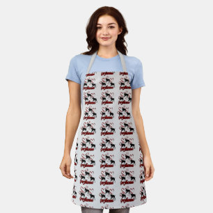 Greyhound Dogs And Red Hearts     Apron