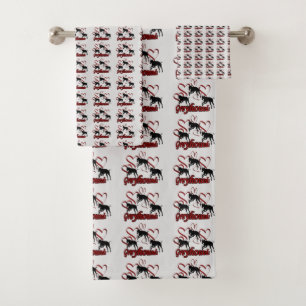 Greyhound Dogs And Red Hearts      Bath Towel Set