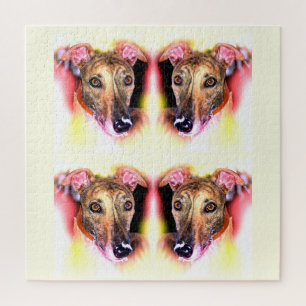 Greyhound dogs animal art jigsaw puzzle