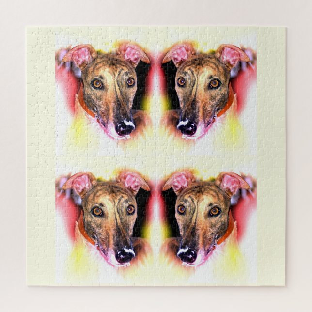 Greyhound dogs animal art jigsaw puzzle (Vertical)