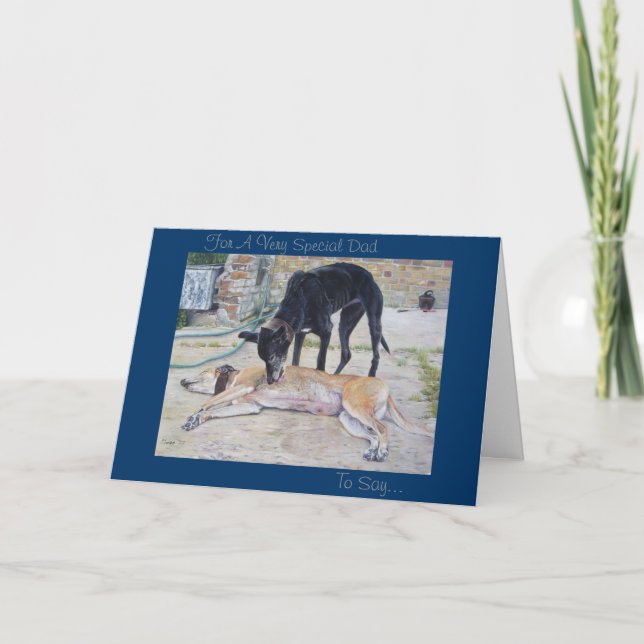 greyhound dogs scenic landscape realist art card (Front)