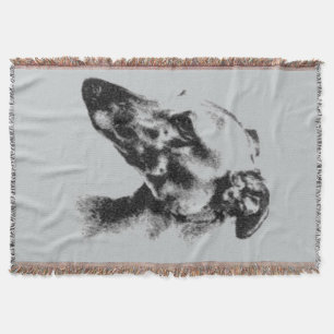 Greyhound Eyes Pet Portrait Throw Blanket