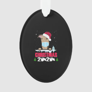Greyhound Face Mask Dog Merry Christmas 2020 Funny Ornament