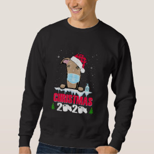 Greyhound Face Mask Dog Merry Christmas 2020 Funny Sweatshirt