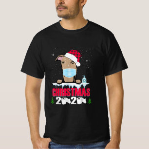 Greyhound Face Mask Dog Merry Christmas 2020 Funny T-Shirt