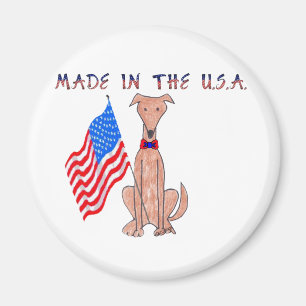 Greyhound Fawn Made In The USA Magnet