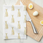 Greyhound (Fawn) Tea Towel<br><div class="desc">I love this sweet pattern of a fawn tan greyhound dog watercolor illustration because it's classic enough to serve as a neutral, yet pops as a stand alone piece! It's the perfect addition to any family room, nursery, office, or even the man cave! For the sweetest gifts, add more matching...</div>