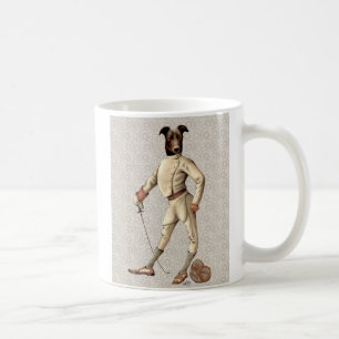 Greyhound Fencer in Cream Full 2 Coffee Mug