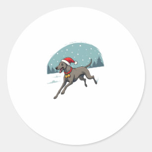 Greyhound Festive Sprint Classic Round Sticker